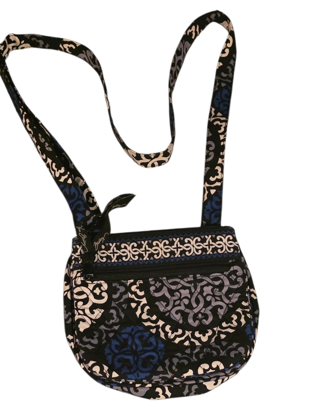 Vera Bradley Quilted Crossbody Bag in Black, Blue & Cream nwot